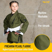 Elite Sports IBJJF Ultra Light BJJ Brazilian Jiu Jitsu Gi for Kids with Preshrunk Fabric and Free Belt Quick Pick Grocers