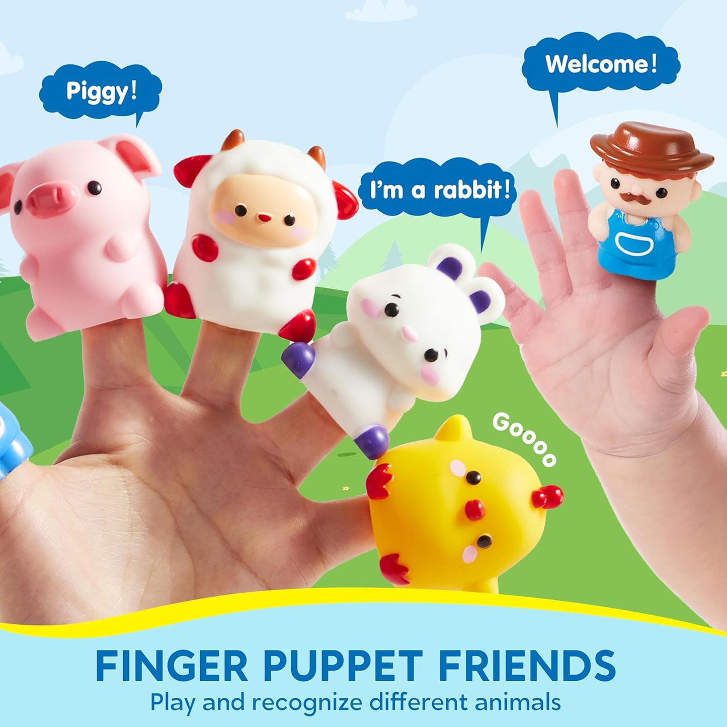 Play-Act Learning Toy for Toddlers 1 2 3 Years Old, Counting, Matching & Sorting Montessori Learning Farm Train Including 9 Farm Animals, Birthday Gift for Baby Boys Girls Quick Pick Grocers