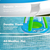 JOYIN Inflatable Pool Float Set Volleyball Net & Basketball Hoops, Balls Included for Kids and Adults Swimming Game Toy, Summer Floaties, Volleyball Court |Basketball Quick Pick Grocers