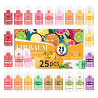 Mini Lip Balm 25 Pack, Natural Lip Balms with Vitamin E and Coconut Oil. Moisturizes for Dry Lips, Perfect for Christmas Gifts, Party Favors, Gift Bags and Small Gifts-13 Flavors Quick Pick Grocers
