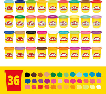 Play-Doh Modeling Compound 36-Pack Case of Colors, Non-Toxic, 3 Oz Cans of Assort. Colors, Back to School Classroom Supplies, Preschool Toys, Ages 2+ (Amazon Exclusive) Quick Pick Grocers
