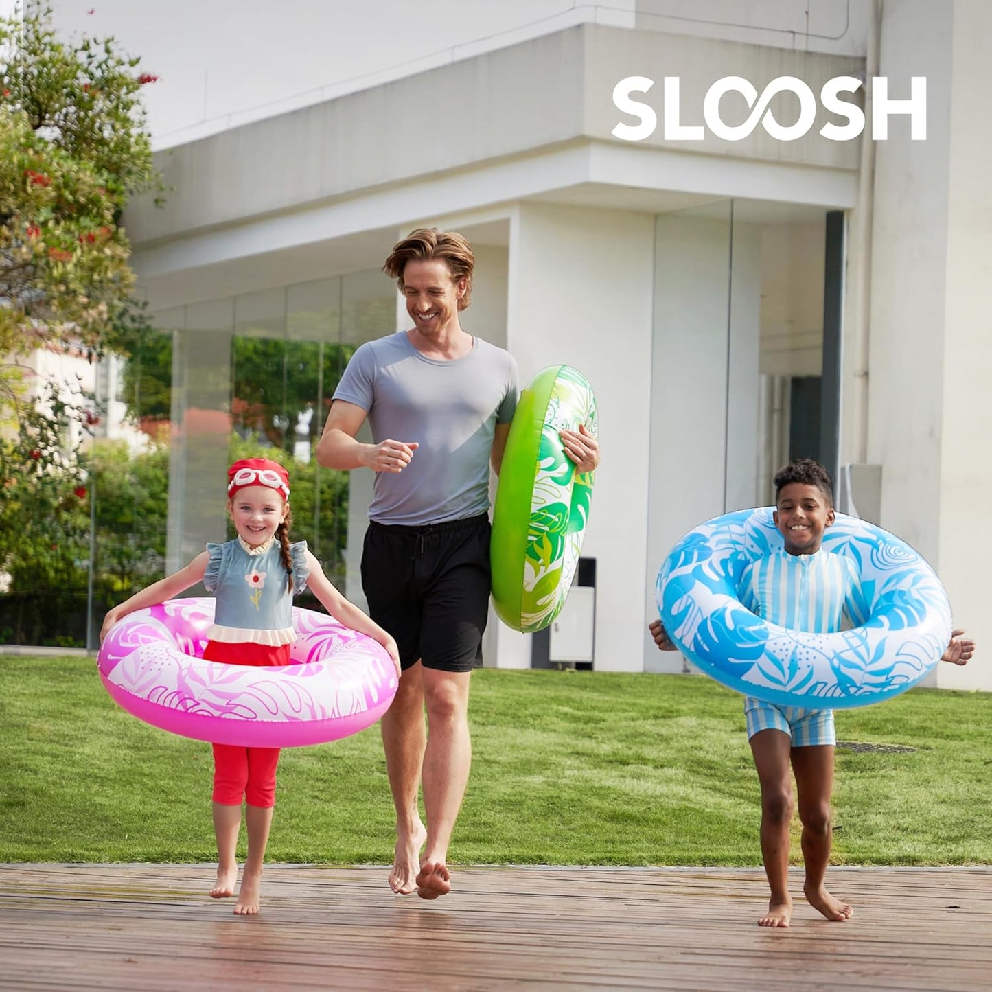 JOYIN 3 Pack Pool Floats, Pool Tube for Kids Swim Rings Inflatable Tubes, Floatie Ring Water Toys for Swimming, Summer Beach Party Quick Pick Grocers