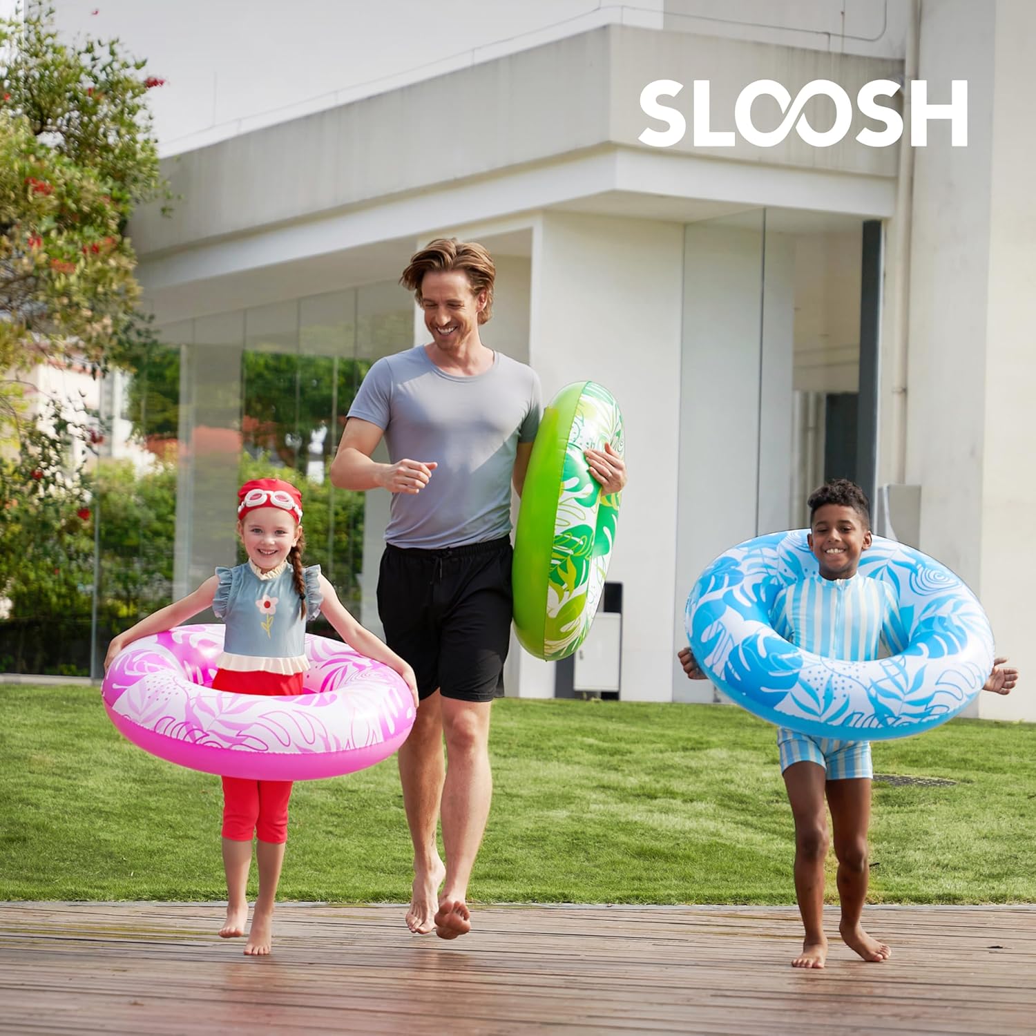 JOYIN 3 Pack Pool Floats, Pool Tube for Kids Swim Rings Inflatable Tubes, Floatie Ring Water Toys for Swimming, Summer Beach Party Quick Pick Grocers