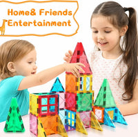 Magnetic Tiles Building Blocks for 3 4 5 6 7 8+ Years Old Boys Girls Colorful Magnet Stacking Toys Birthday Gift for Toddlers STEM Preschool Educational Construction Tiles Set Quick Pick Grocers