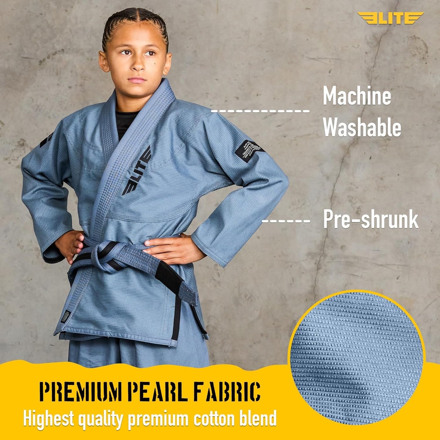 Elite Sports IBJJF Ultra Light BJJ Brazilian Jiu Jitsu Gi for Kids with Preshrunk Fabric and Free Belt Quick Pick Grocers