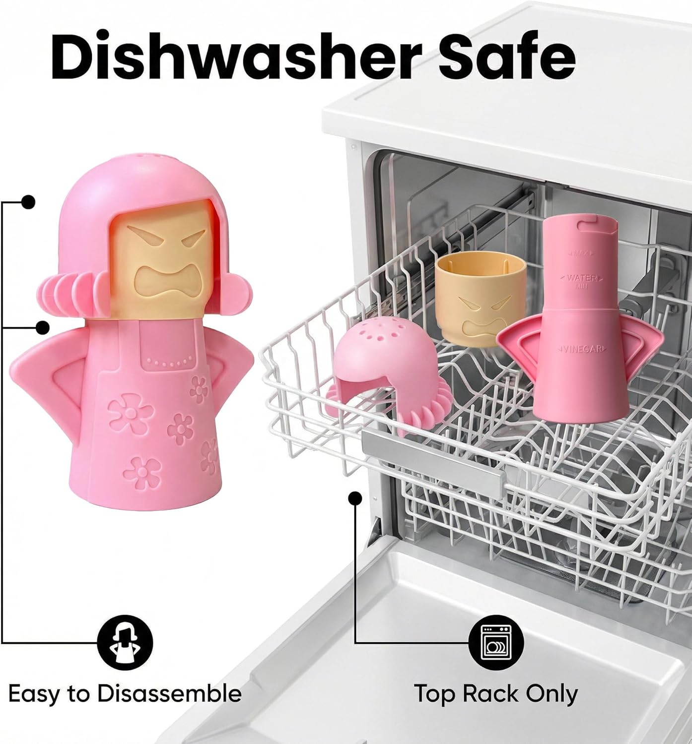 Angry Mom Microwave Cleaner, Mad Mama Microwave Steam Cleaner, Just Add Vinegar and Water, Easily Cleans the Crud in Minutes Quick Pick Grocers