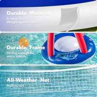 JOYIN Inflatable Pool Float Set Volleyball Net & Basketball Hoops, Balls Included for Kids and Adults Swimming Game Toy, Summer Floaties, Volleyball Court |Basketball Quick Pick Grocers