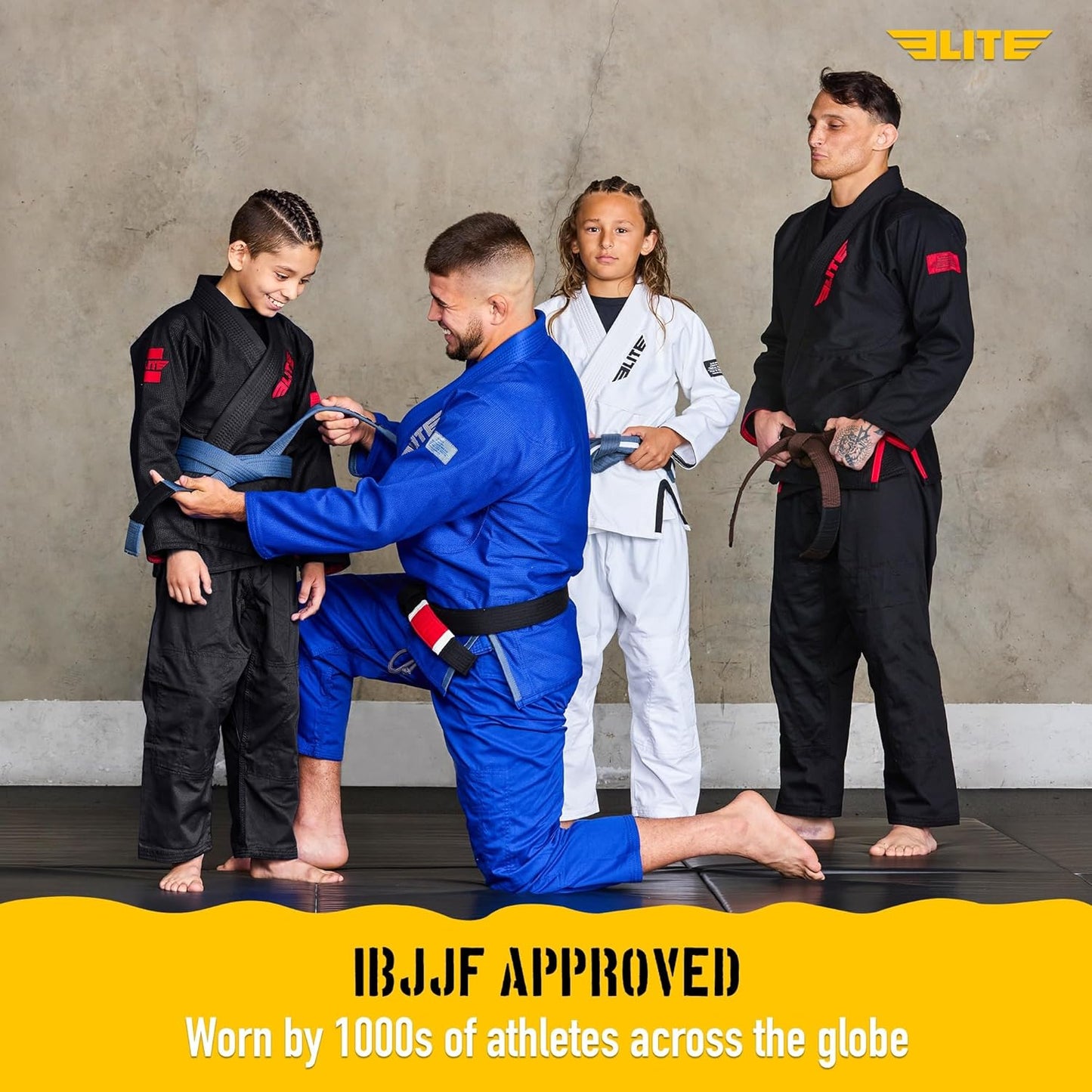 Elite Sports IBJJF Ultra Light BJJ Brazilian Jiu Jitsu Gi for Kids with Preshrunk Fabric and Free Belt Quick Pick Grocers
