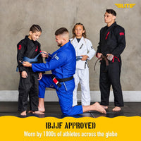 Elite Sports IBJJF Ultra Light BJJ Brazilian Jiu Jitsu Gi for Kids with Preshrunk Fabric and Free Belt Quick Pick Grocers