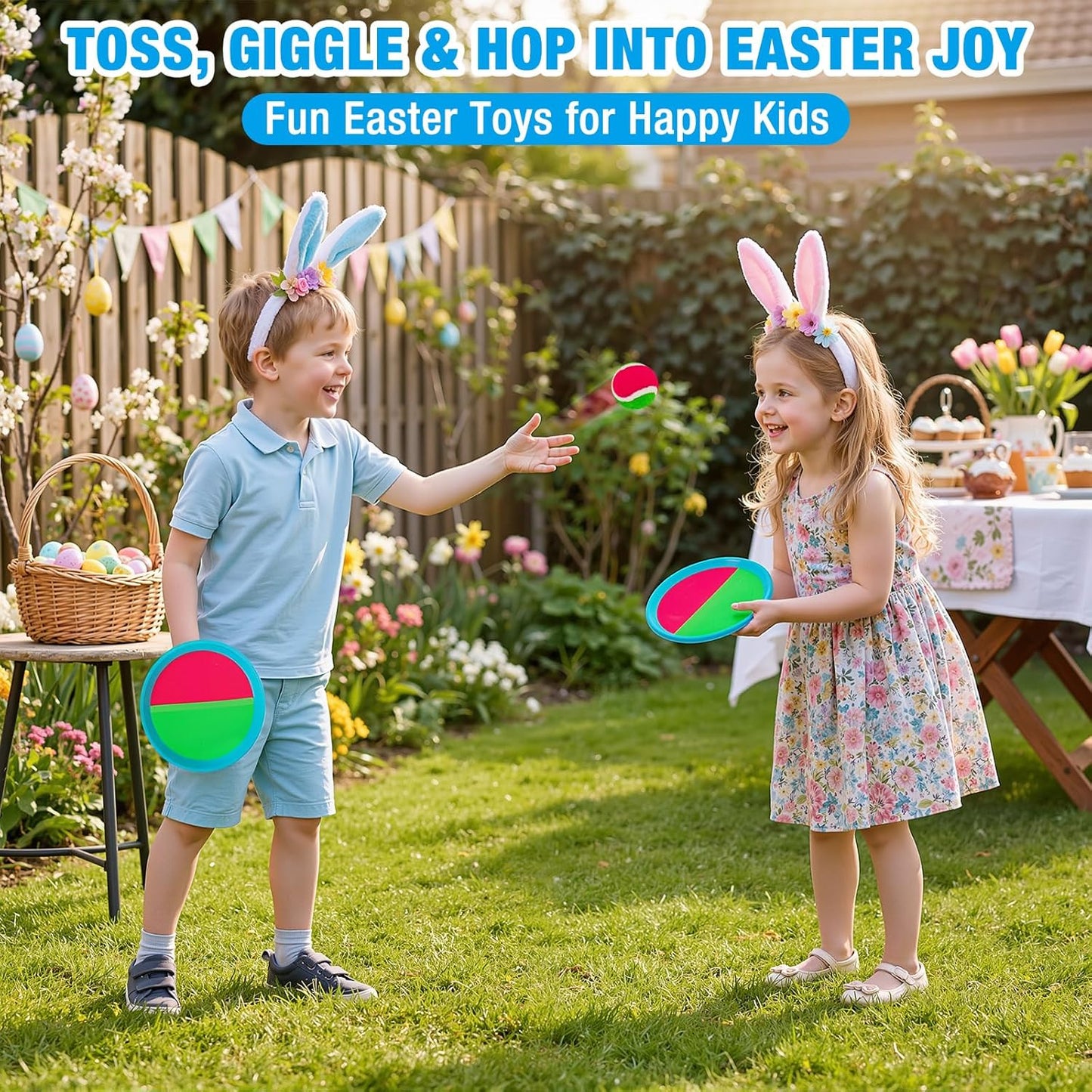 Ayeboovi Toss and Catch Ball Outdoor Beach Pool Toys for 3 4 5 6 7 8 Year Old Boys Girls Birthday Gifts Easter Basket Stuffers Outside Yard Games for Kids and Family Activities Quick Pick Grocers
