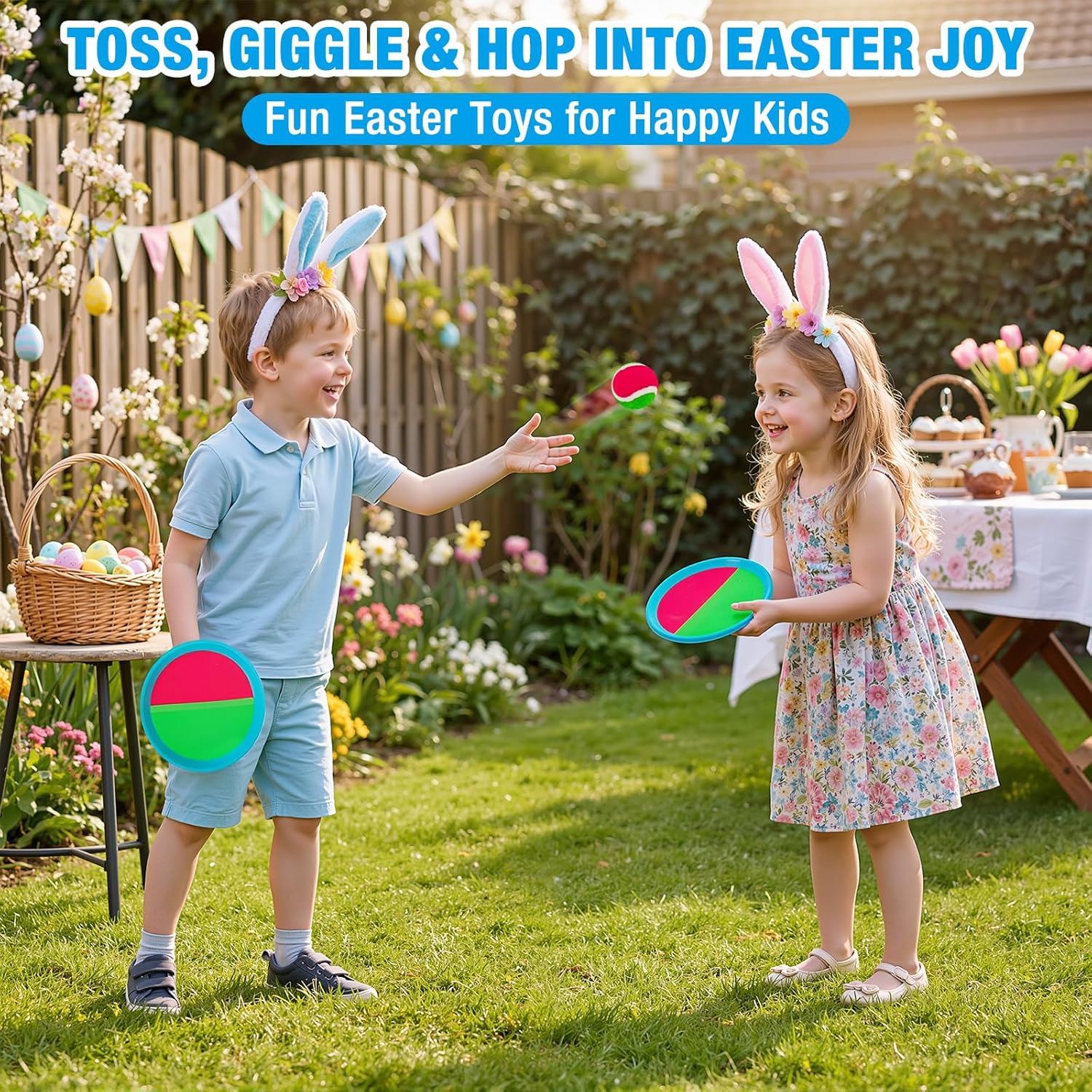 Ayeboovi Toss and Catch Ball Outdoor Beach Pool Toys for 3 4 5 6 7 8 Year Old Boys Girls Birthday Gifts Easter Basket Stuffers Outside Yard Games for Kids and Family Activities Quick Pick Grocers