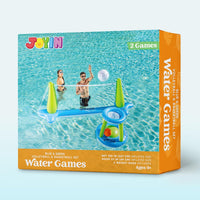JOYIN Inflatable Pool Float Set Volleyball Net & Basketball Hoops, Balls Included for Kids and Adults Swimming Game Toy, Summer Floaties, Volleyball Court |Basketball Quick Pick Grocers