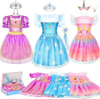 LIMIROLER Princess Dress Up Clothes for Little Girl Role Play Costume Gift Set Princess Dress Up Toys for Toddler Girls Quick Pick Grocers