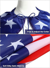 Frienda American Flag Costume Cape, 4th of July 250th Retro 80's USA Sunglasses and Flag Headband for 250th Anniversary Quick Pick Grocers