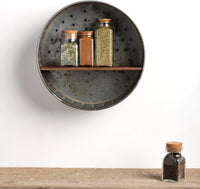 Primitives by Kathy 38024 Distressed Wall Shelf, Metal and Wood Quick Pick Grocers