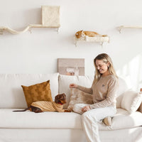 FUKUMARU Cat Wall Shelves, Stable & Safe 4 in 1 Cat Walls Furniture Set, Wooden Kitten Climbing Wall with Scratching Post for 16 Inch Drywall Quick Pick Grocers