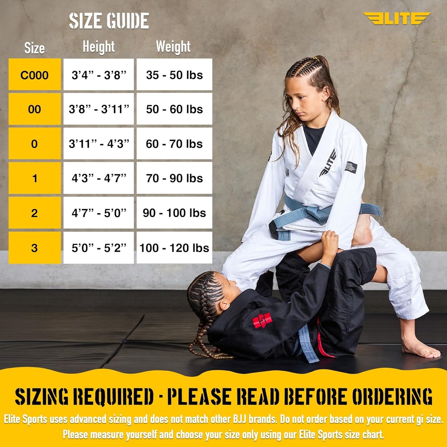 Elite Sports IBJJF Ultra Light BJJ Brazilian Jiu Jitsu Gi for Kids with Preshrunk Fabric and Free Belt Quick Pick Grocers
