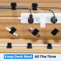 Cable Management Under Desk, 【Up to 15 Cord】【Enhanced Wire Holder】 Cord Organizer Holder, Adjustable Hook and Loop Cable Ties, Wire Clips Under Table Hider Quick Pick Grocers