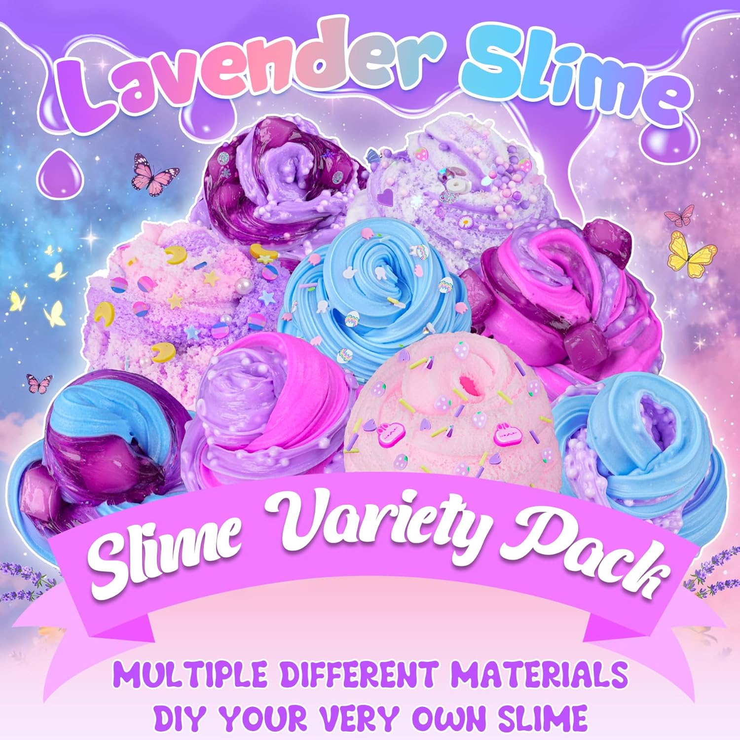 Cloud Slime kit for Girls Ages 8-12, Toys for Girls and Boys, for Kids Slime Set Party kit Goodie Bag Stuffers, 4 5 6 7 8 9 10 Year Old Girl Birthday Gift Cute Stuff Quick Pick Grocers