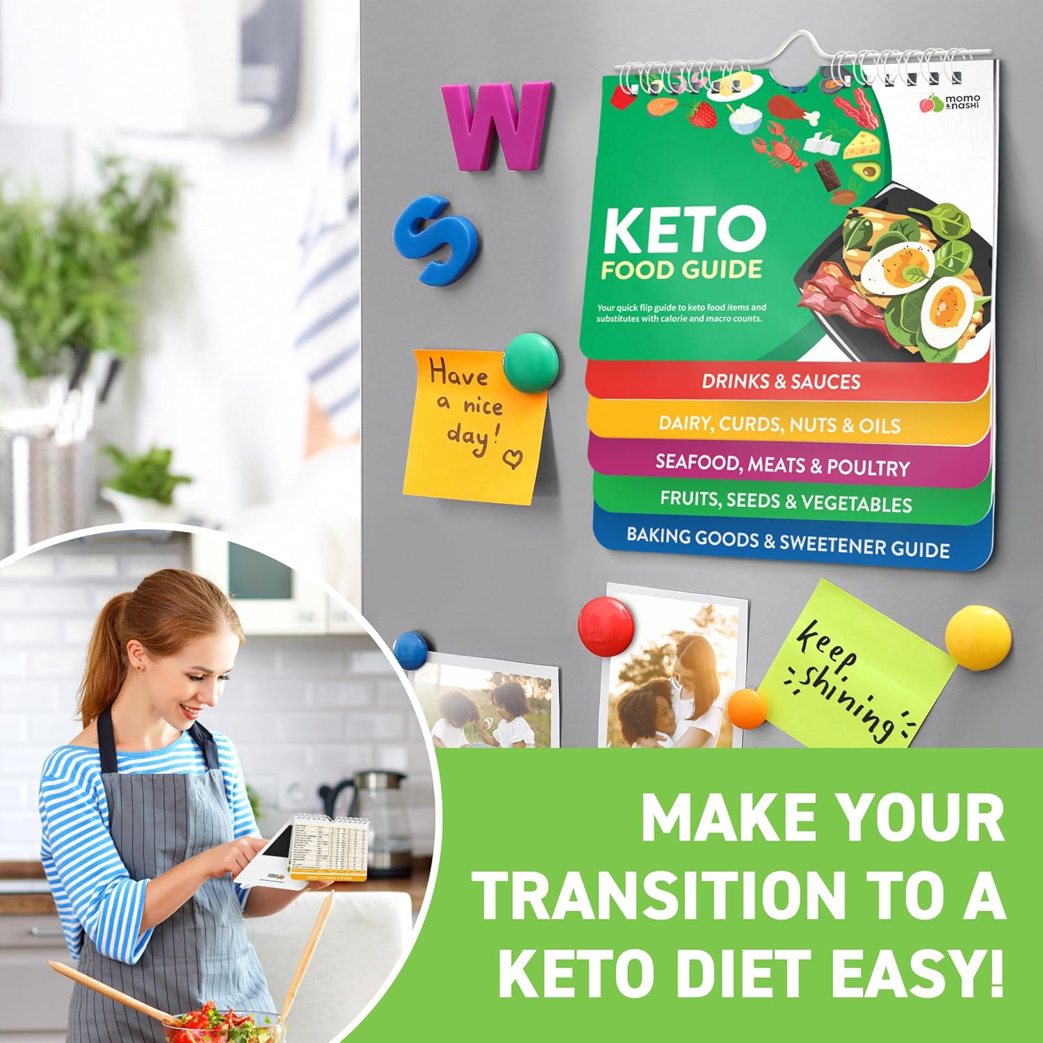 Magnetic Kitchen & Health Reference Cheat Sheet Booklet Quick Pick Grocers