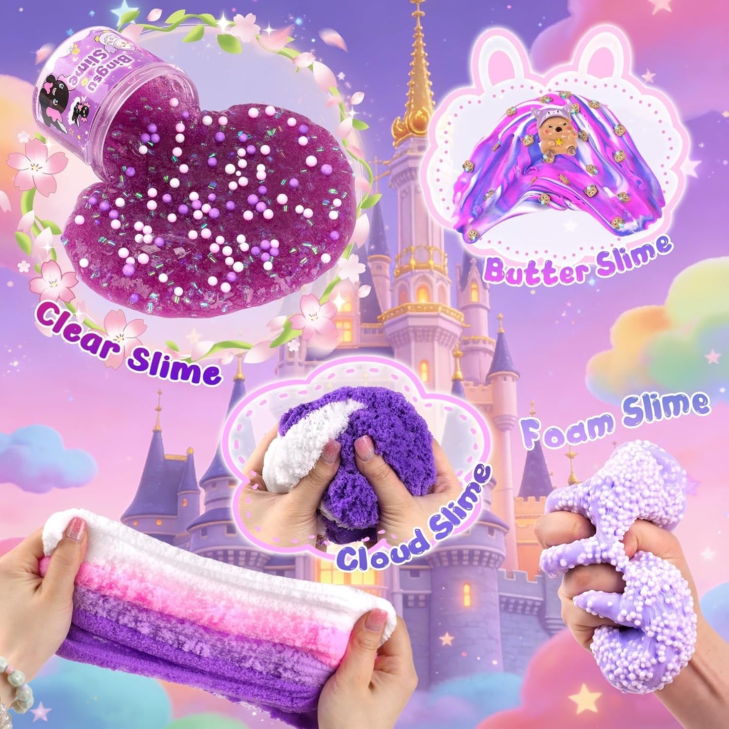 Cloud Slime kit for Girls Ages 8-12, Toys for Girls and Boys, for Kids Slime Set Party kit Goodie Bag Stuffers, 4 5 6 7 8 9 10 Year Old Girl Birthday Gift Cute Stuff Quick Pick Grocers