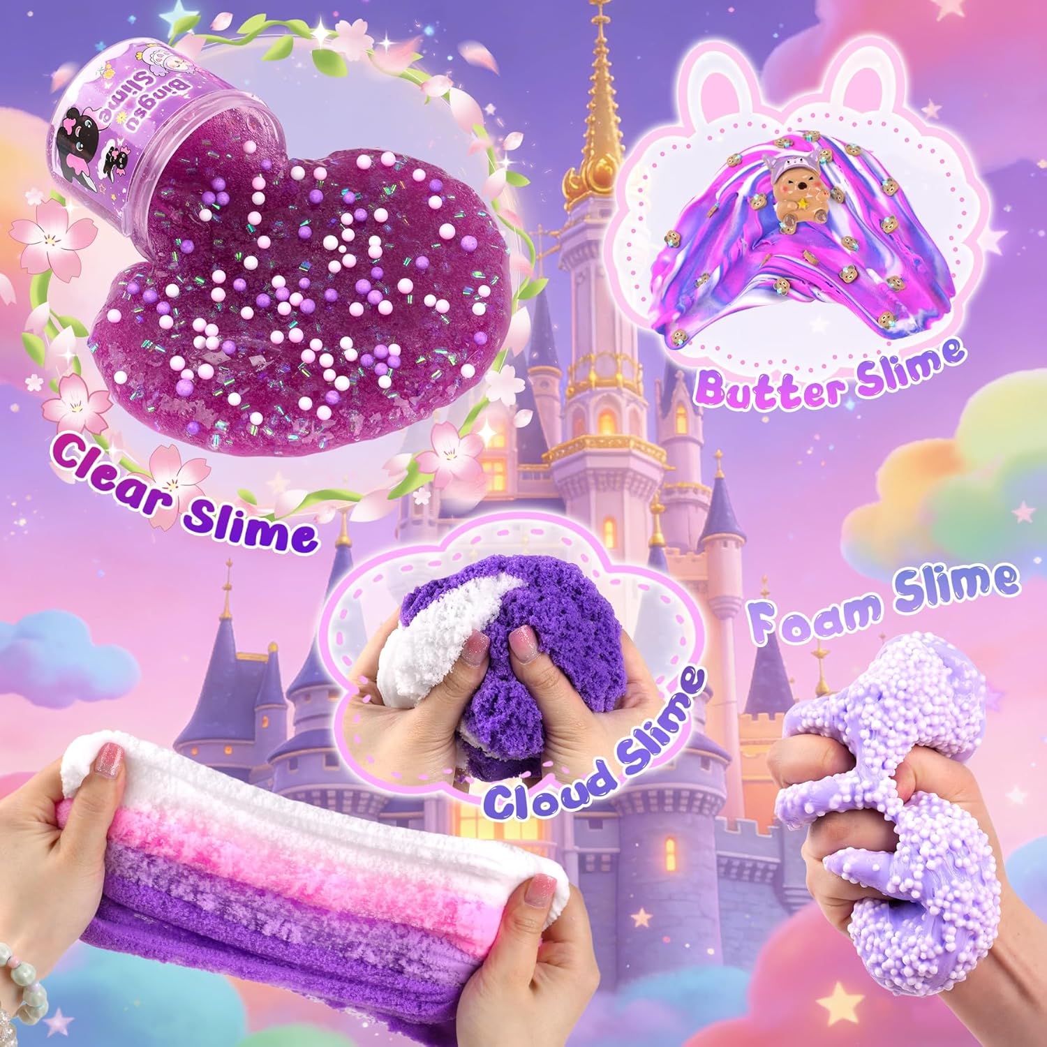 Cloud Slime kit for Girls Ages 8-12, Toys for Girls and Boys, for Kids Slime Set Party kit Goodie Bag Stuffers, 4 5 6 7 8 9 10 Year Old Girl Birthday Gift Cute Stuff Quick Pick Grocers