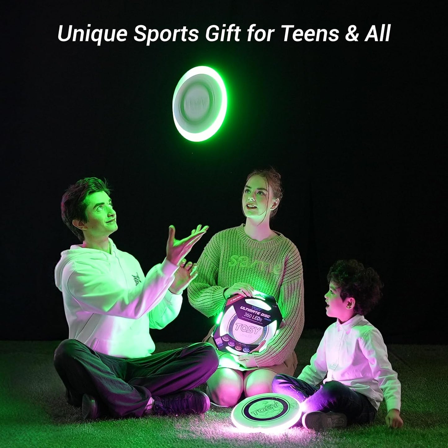TOSY Flying Disc - 108 RGB Multicolor or 36 Monocolor LEDs, Super Bright, Smart Modes, Easter Basket Stuffers Gift, Camping Toy for Kid/Teen/Adult, Auto Light Up, Rechargeable, Waterproof, 175g Quick Pick Grocers