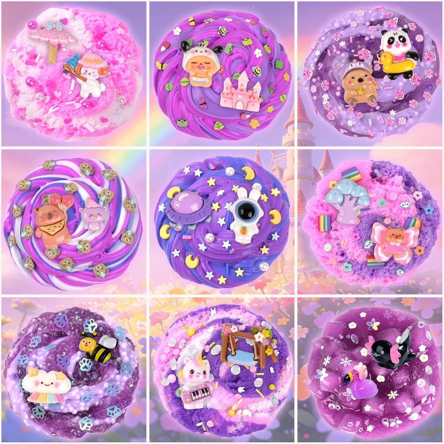 Cloud Slime kit for Girls Ages 8-12, Toys for Girls and Boys, for Kids Slime Set Party kit Goodie Bag Stuffers, 4 5 6 7 8 9 10 Year Old Girl Birthday Gift Cute Stuff Quick Pick Grocers