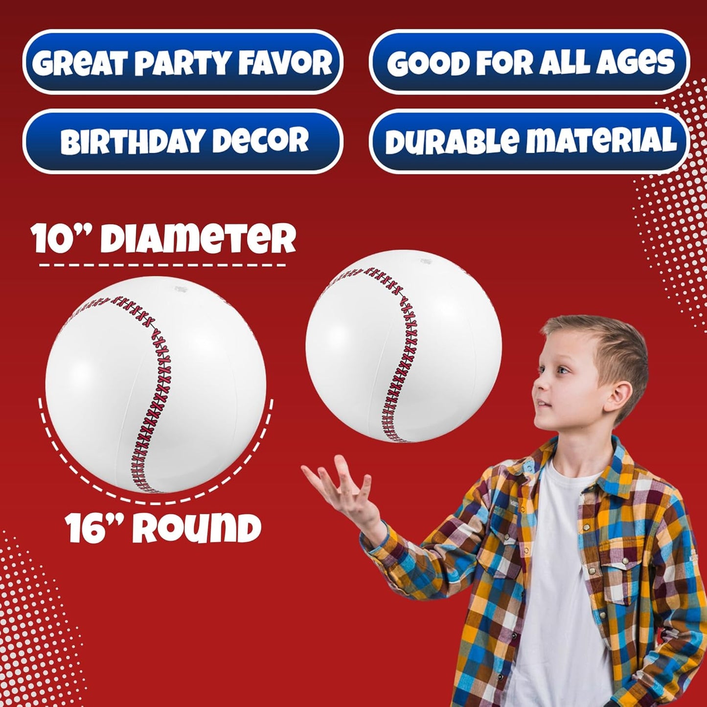 Inflatable Balls (Pack of 12) 16-inch, Beach Balls Bulk for Beach Toys & Birthday Party Decorations & Party Favors for Kids, Goodie Bags Stuffers Quick Pick Grocers