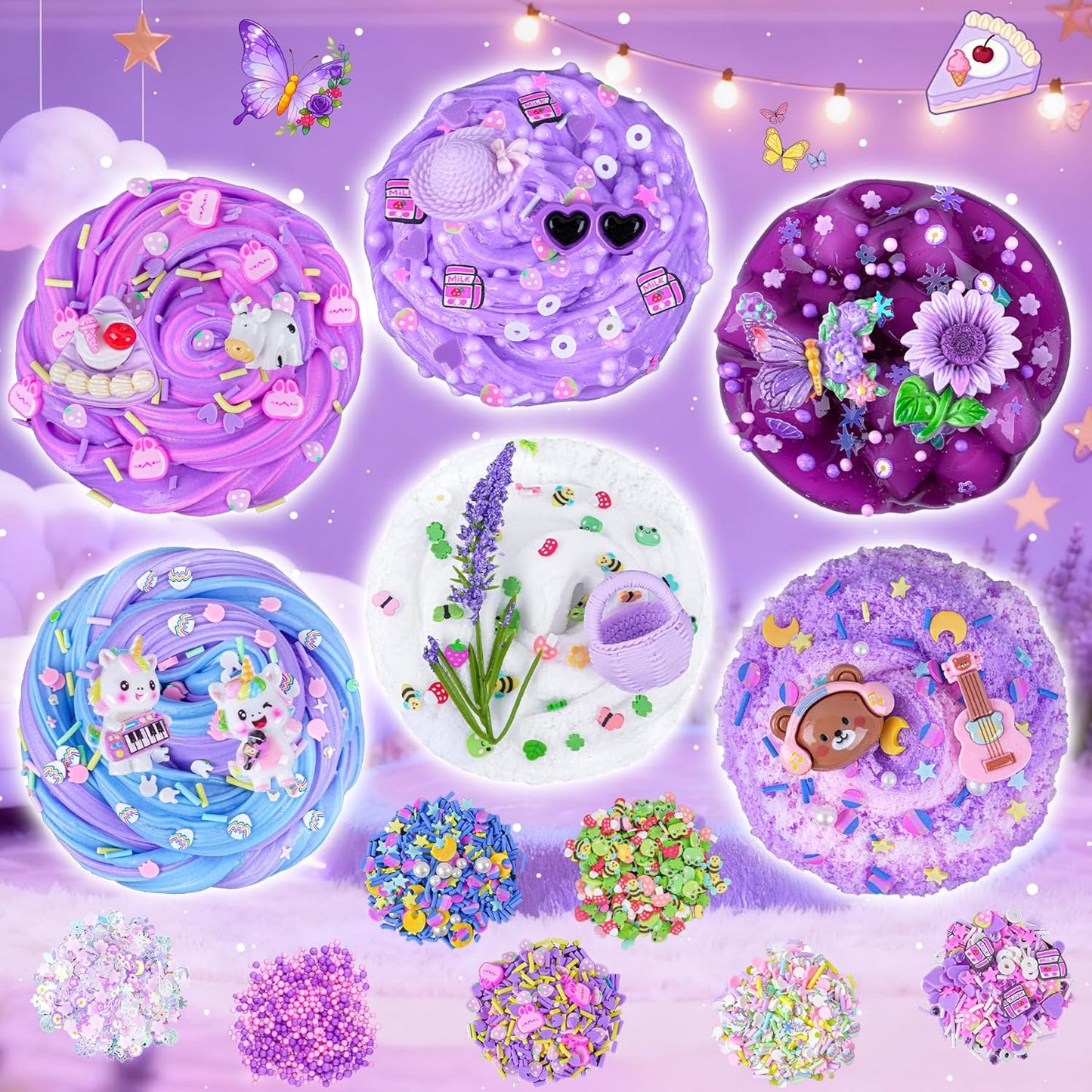 Cloud Slime kit for Girls Ages 8-12, Toys for Girls and Boys, for Kids Slime Set Party kit Goodie Bag Stuffers, 4 5 6 7 8 9 10 Year Old Girl Birthday Gift Cute Stuff Quick Pick Grocers