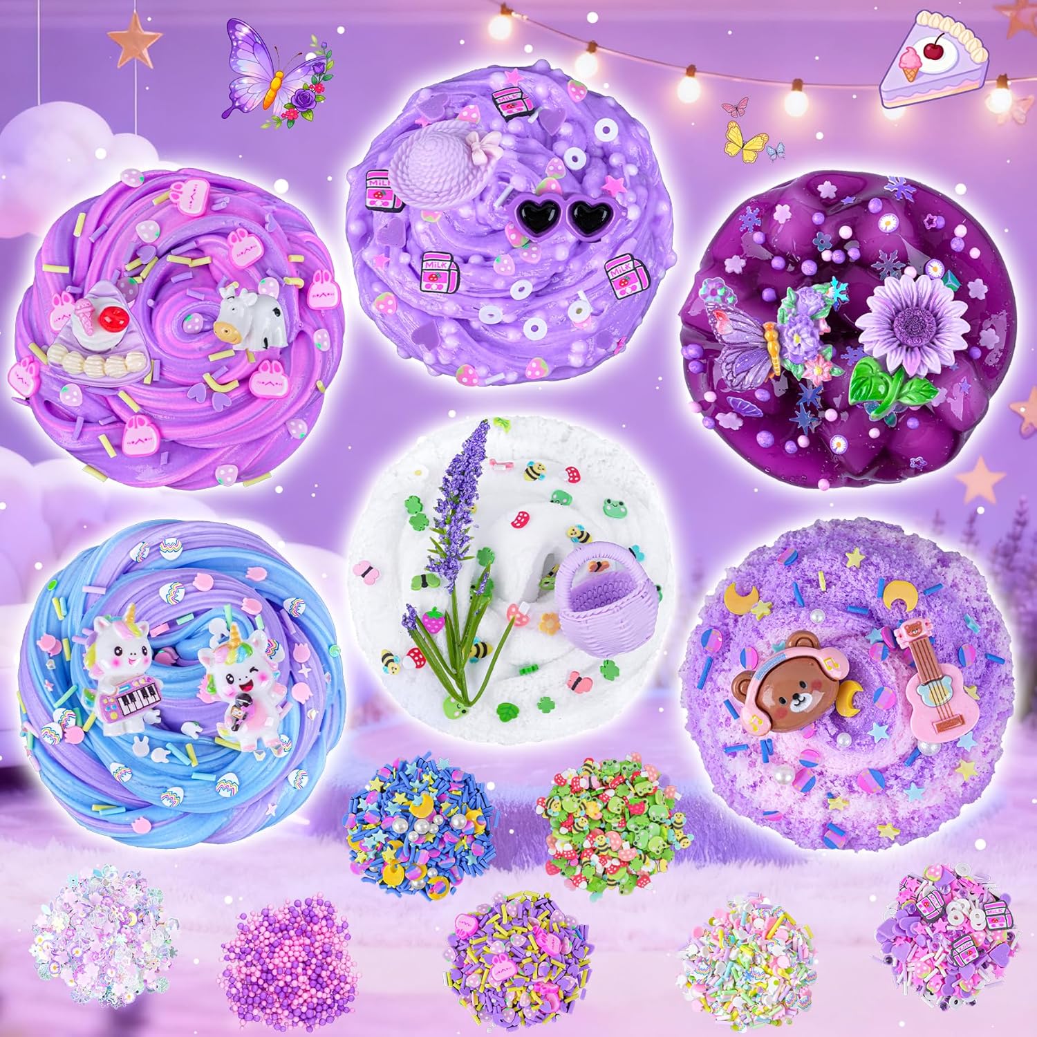 Cloud Slime kit for Girls Ages 8-12, Toys for Girls and Boys, for Kids Slime Set Party kit Goodie Bag Stuffers, 4 5 6 7 8 9 10 Year Old Girl Birthday Gift Cute Stuff Quick Pick Grocers