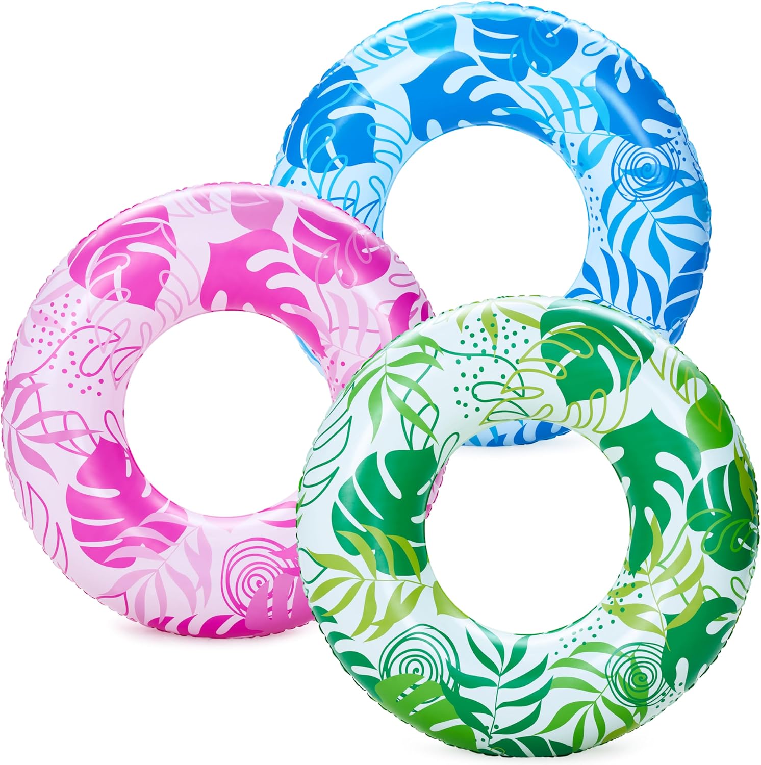 JOYIN 3 Pack Pool Floats, Pool Tube for Kids Swim Rings Inflatable Tubes, Floatie Ring Water Toys for Swimming, Summer Beach Party Quick Pick Grocers