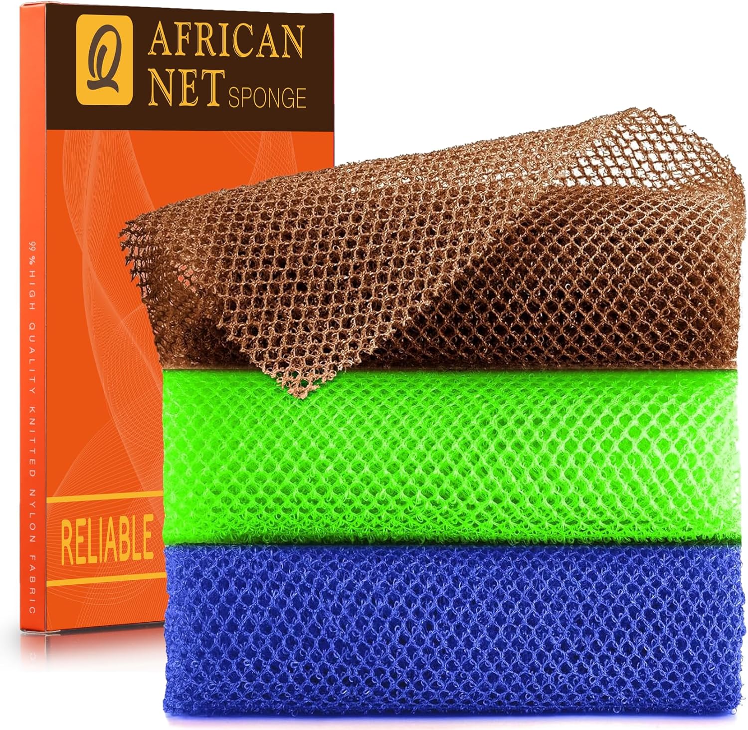 African Bath Sponge African Net Long Net Bath Sponge Exfoliating Shower Body Scrubber Back Scrubber Skin Smoother,Great for Daily Use Quick Pick Grocers