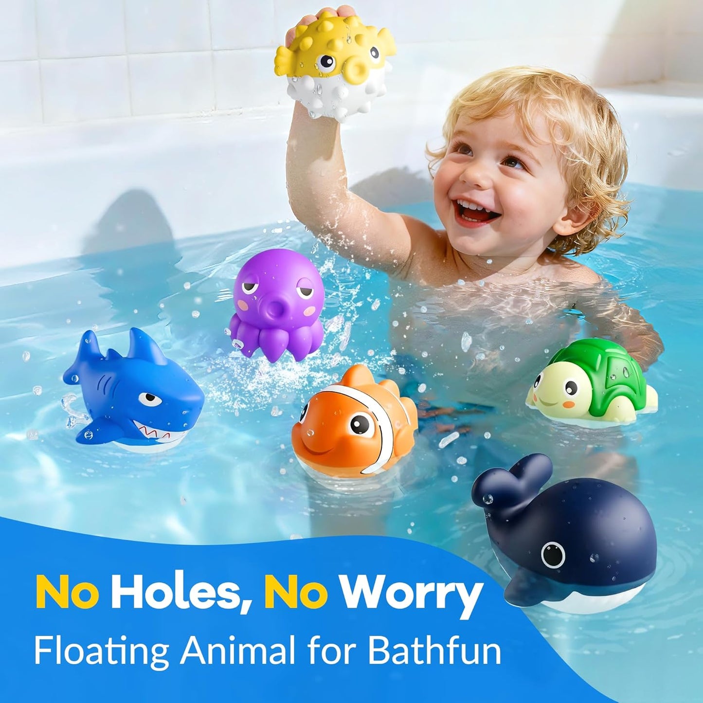 Funscape Kids Pool Diving Toys, Water Swimming Dive Pool Game, Toddler Bath Toy Play Set W/ Fish Box Floating Animals, Fun Outdoor Beach Lake Swim Summer Party Gift 3 4 5 6 7 8 10 12 Year Old Boy Girl Quick Pick Grocers