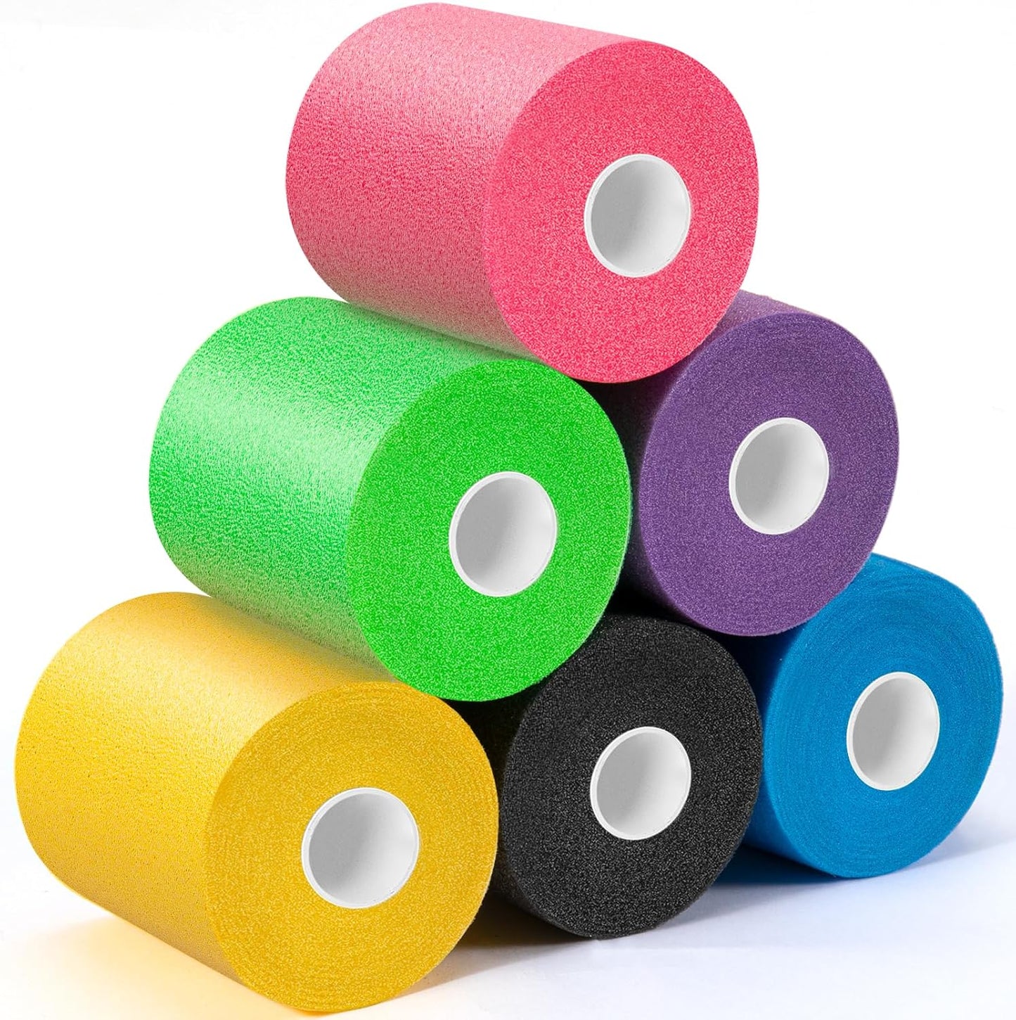 Upgraded 6 Pack Pre Wrap Athletic, Black Prewrap Athletic Tape for Hair Soccer, Soccer Sports Pre Wrap Tape, Pre-Wrap Foam Underwrap Tape Quick Pick Grocers
