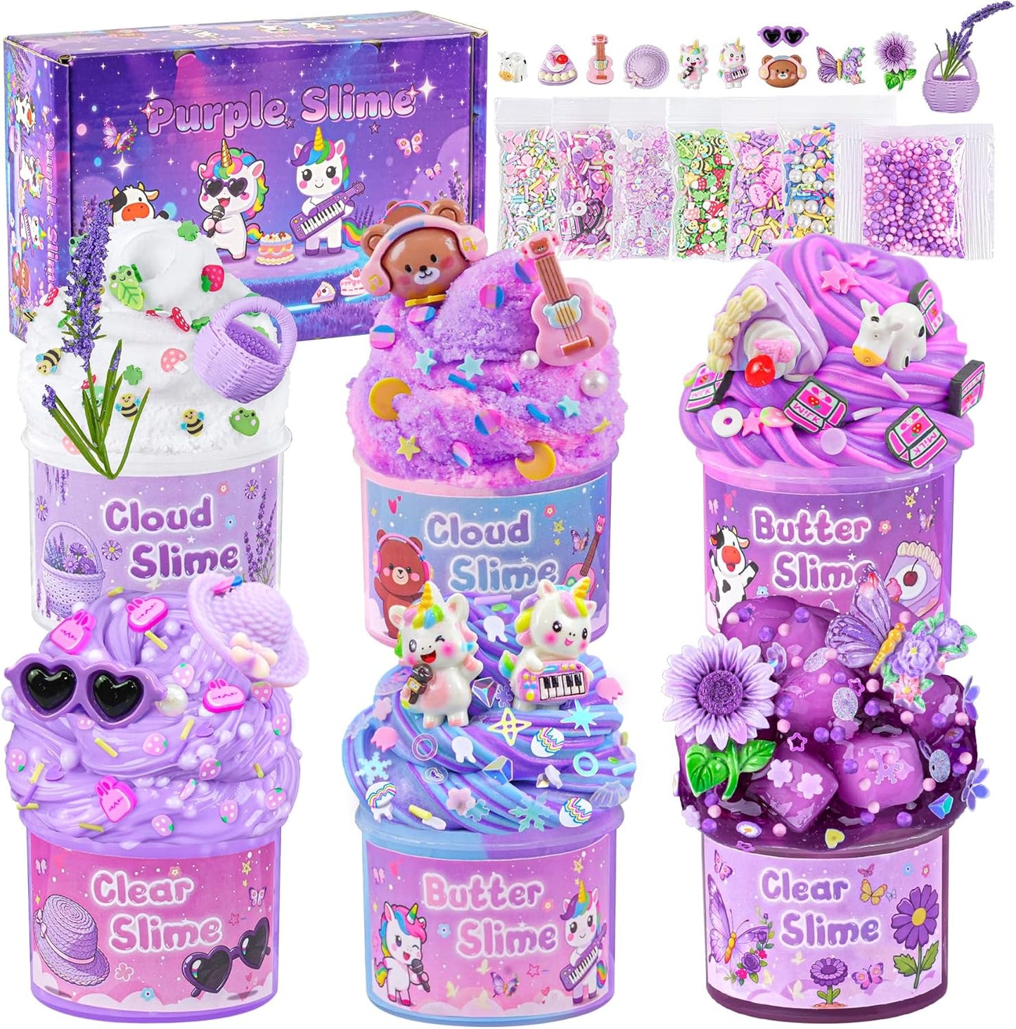 Cloud Slime kit for Girls Ages 8-12, Toys for Girls and Boys, for Kids Slime Set Party kit Goodie Bag Stuffers, 4 5 6 7 8 9 10 Year Old Girl Birthday Gift Cute Stuff Quick Pick Grocers
