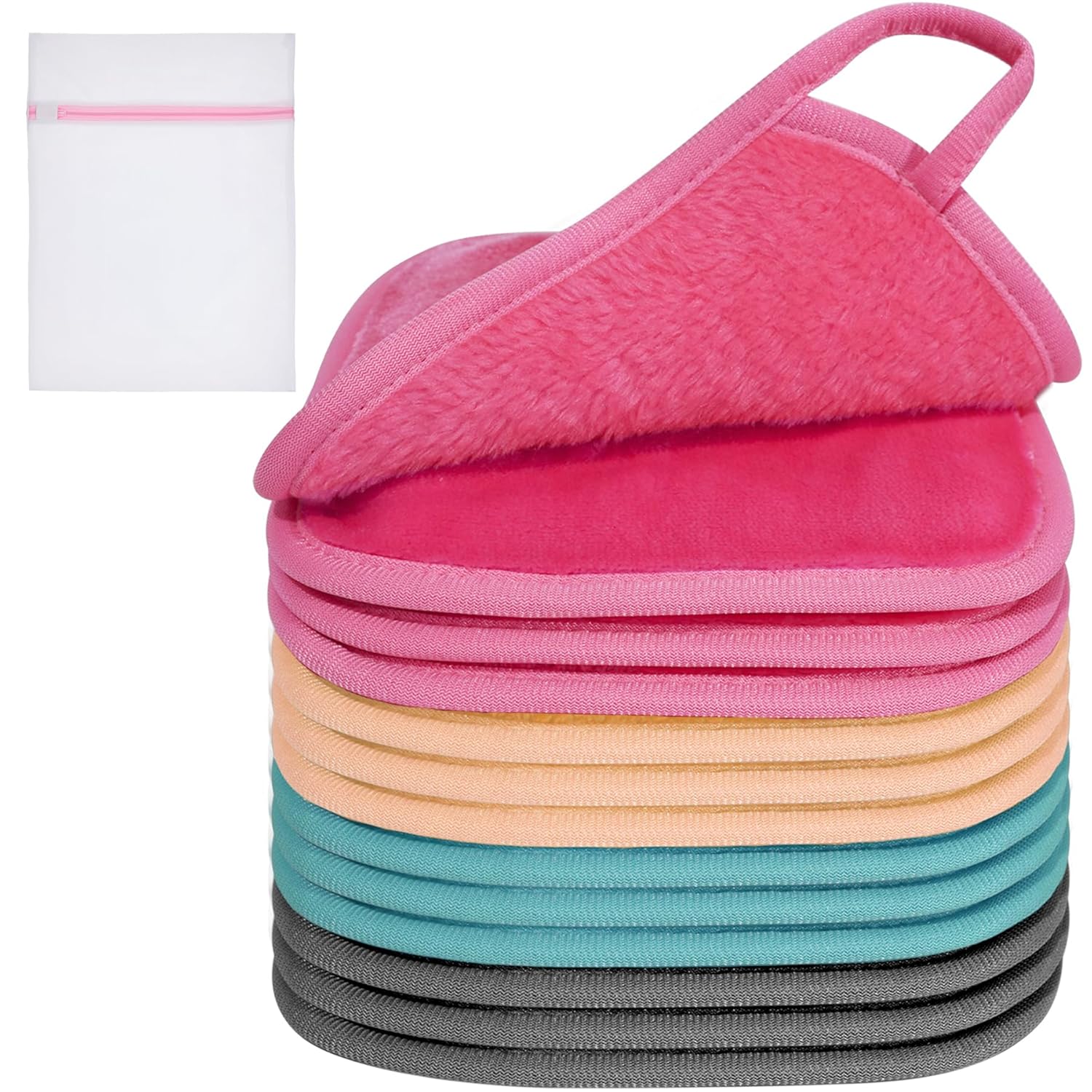 KODAMO Makeup Remover Cloth, 12 Pack Reusable Makeup Remover Towels with Washable Travel Bag, Microfiber Face Wash Cloths for Women All Skin Types Quick Pick Grocers