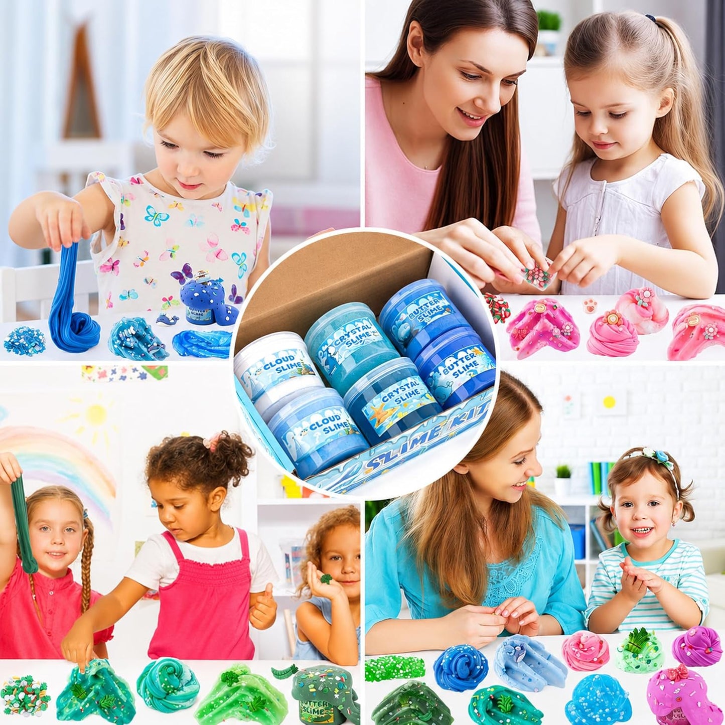 Cloud Slime kit for Girls Ages 8-12, Toys for Girls and Boys, for Kids Slime Set Party kit Goodie Bag Stuffers, 4 5 6 7 8 9 10 Year Old Girl Birthday Gift Cute Stuff Quick Pick Grocers