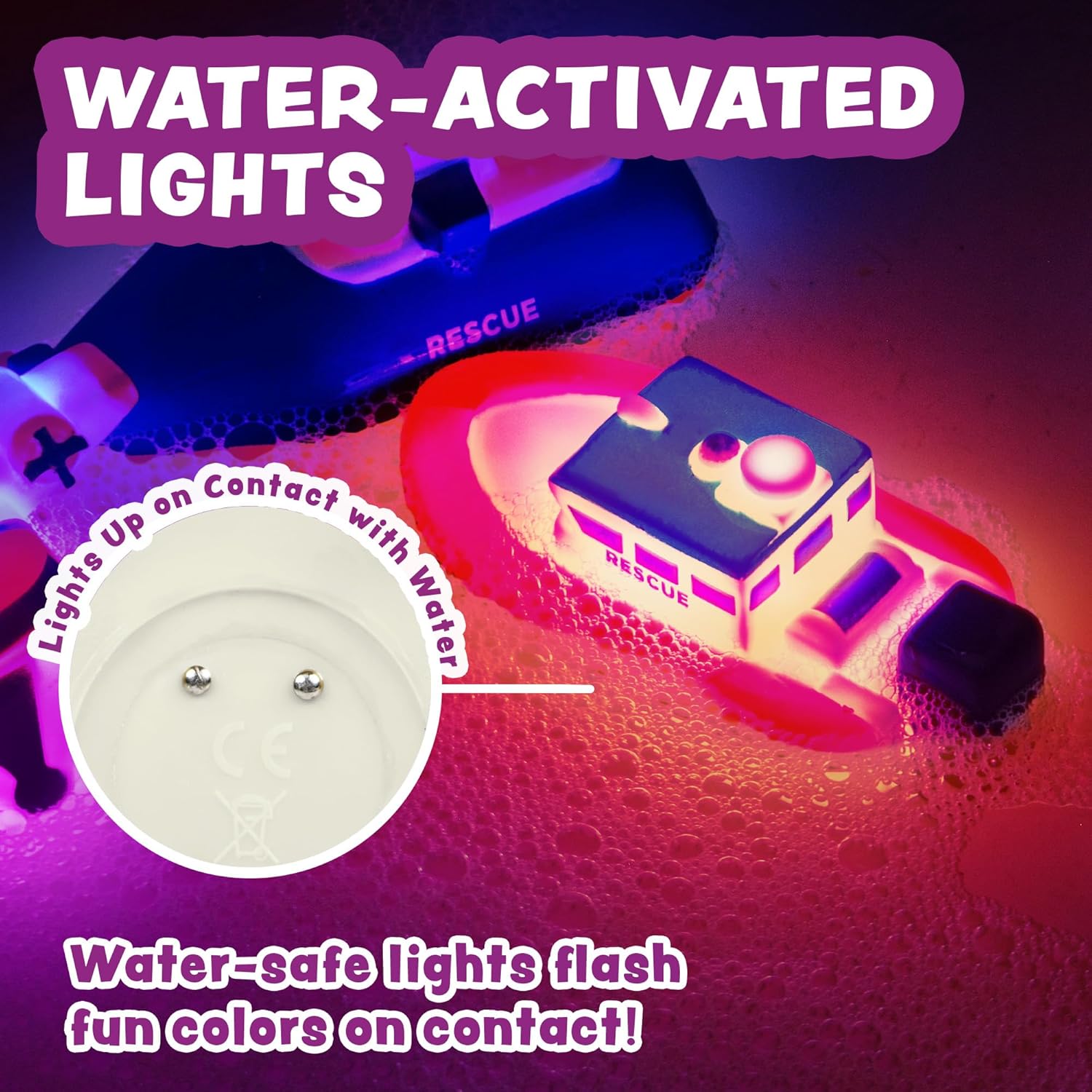 Tub Works® Bugs™ Light Up Bath Toys, 6 Pack | Water-Activated Light Up Toys Flash & Change Color | Easy-Grip Baby Girl & Toddler Bath Toys | Sensory Bathtub Toys with Bath Lights Quick Pick Grocers