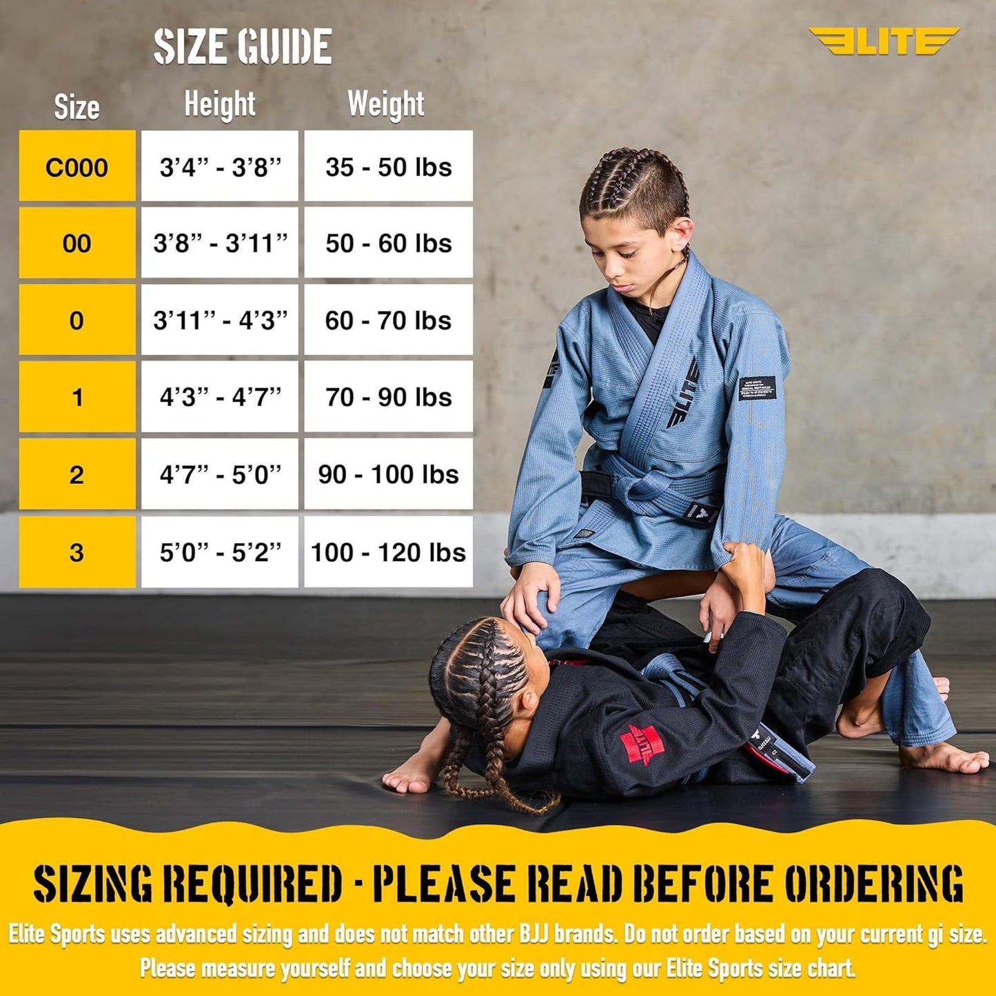 Elite Sports IBJJF Ultra Light BJJ Brazilian Jiu Jitsu Gi for Kids with Preshrunk Fabric and Free Belt Quick Pick Grocers