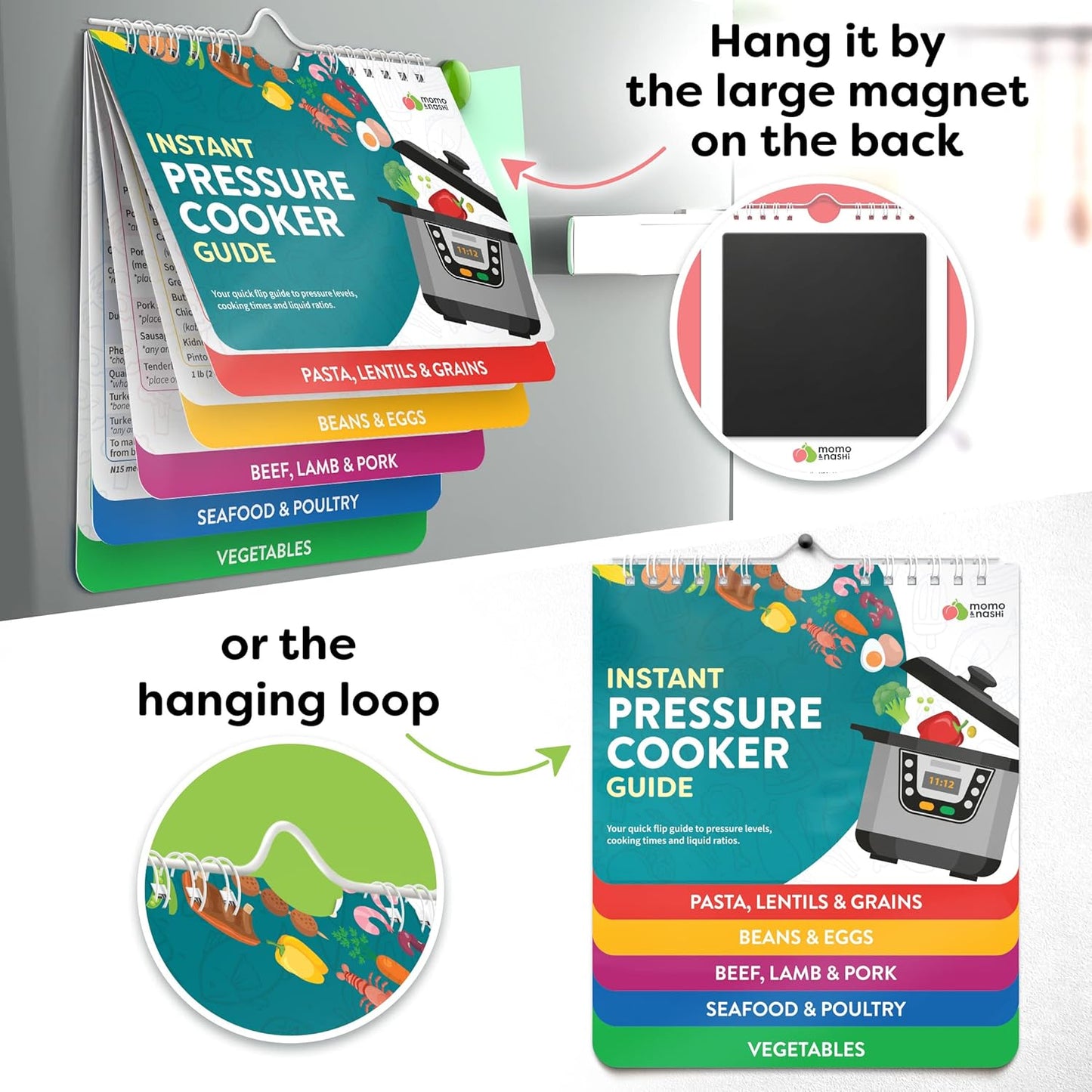 Magnetic Kitchen & Health Reference Cheat Sheet Booklet Quick Pick Grocers