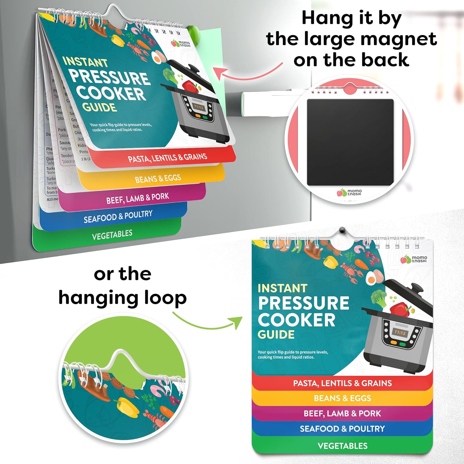 Magnetic Kitchen & Health Reference Cheat Sheet Booklet Quick Pick Grocers