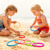 JOYIN Dive Circles Pool Toys, 8 Pcs Colorful Pool Rings for Kids, Underwater Training Swimming Diving Toy for Kids Gifts Summer Swim Water Fun Games Quick Pick Grocers