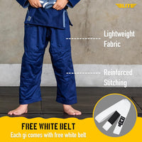 Elite Sports IBJJF Ultra Light BJJ Brazilian Jiu Jitsu Gi for Kids with Preshrunk Fabric and Free Belt Quick Pick Grocers