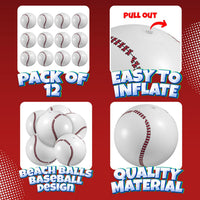 Inflatable Balls (Pack of 12) 16-inch, Beach Balls Bulk for Beach Toys & Birthday Party Decorations & Party Favors for Kids, Goodie Bags Stuffers Quick Pick Grocers