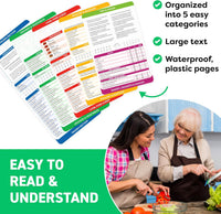 Magnetic Kitchen & Health Reference Cheat Sheet Booklet Quick Pick Grocers