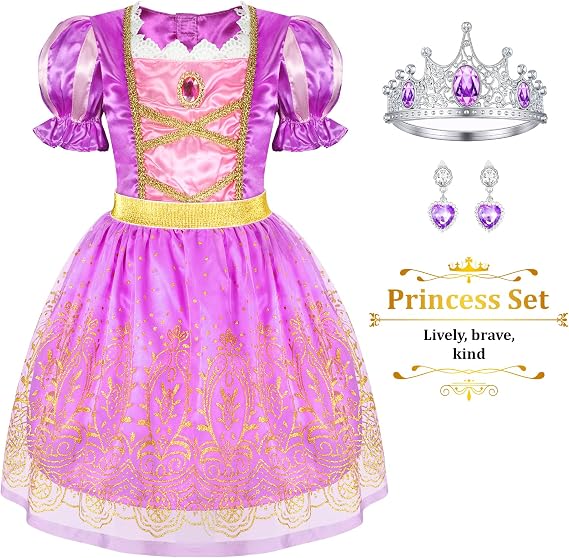 LIMIROLER Princess Dress Up Clothes for Little Girl Role Play Costume Gift Set Princess Dress Up Toys for Toddler Girls Quick Pick Grocers
