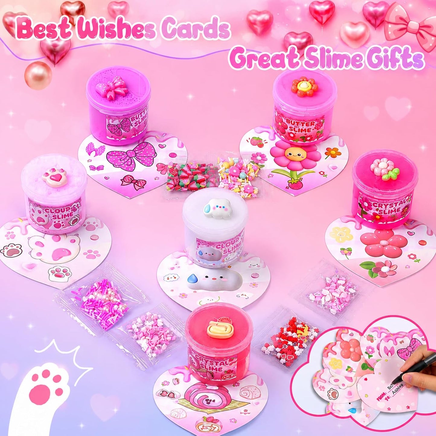 Cloud Slime kit for Girls Ages 8-12, Toys for Girls and Boys, for Kids Slime Set Party kit Goodie Bag Stuffers, 4 5 6 7 8 9 10 Year Old Girl Birthday Gift Cute Stuff Quick Pick Grocers