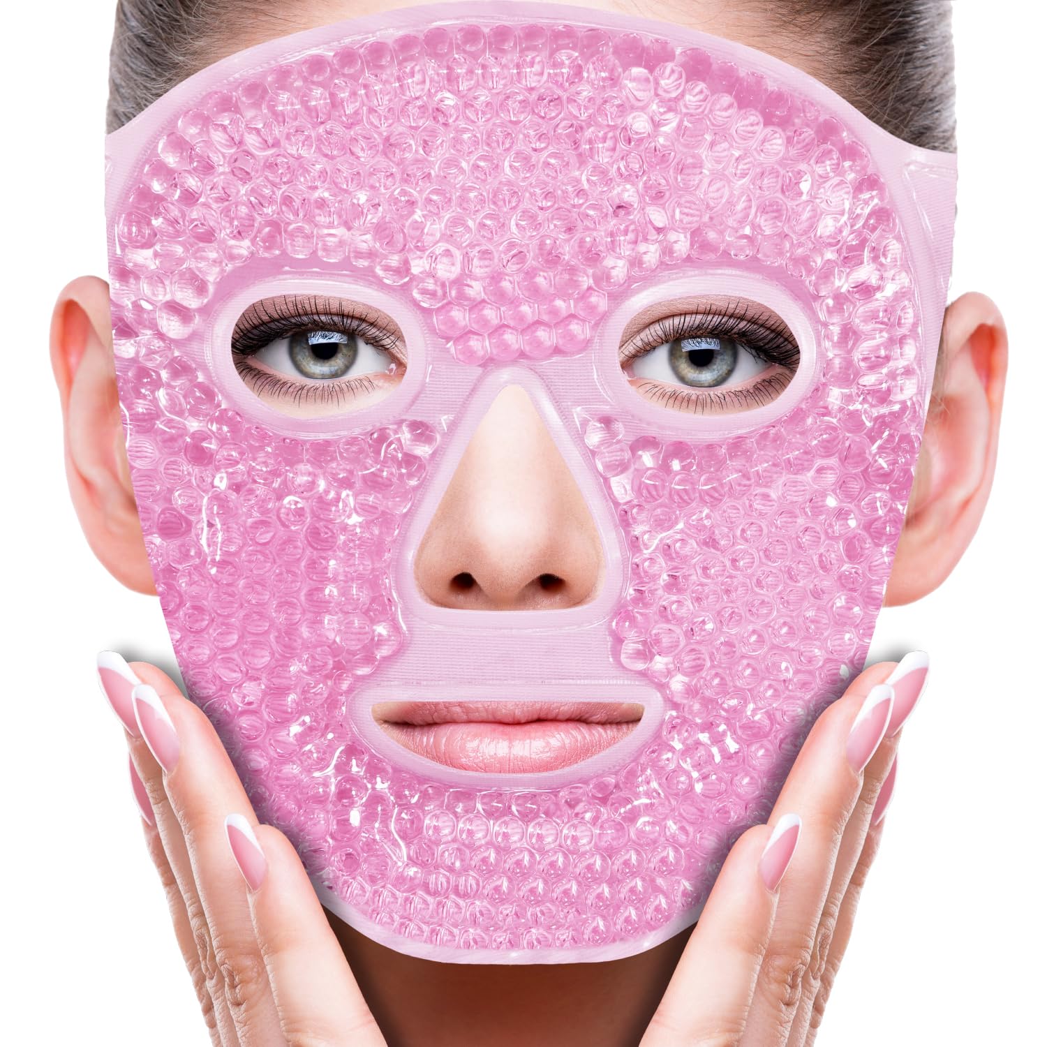 ZNÖCUETÖD Cold Face Eye Mask Ice Pack Reduce Facial Puff, Dark Circles, Hot Cold Compress Pack, Face SPA Gift for Woman Sleeping, Pressure, Headaches, Skin Care, Post Laser Cosmetic Care, Reversible Quick Pick Grocers