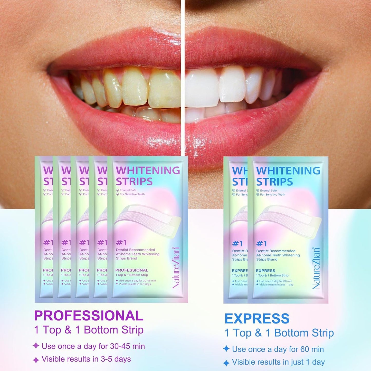 Teeth Whitening Strips,7-Day whitening Strips,Peroxide Free,Sensitive Teeth Whitener,Enamel Safe for Whiter Teeth,Deep Stains Removal,nstant Teeth Whitening Without The Harm (28pcs) Quick Pick Grocers